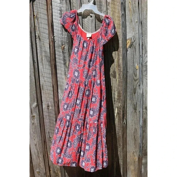 Knox Rose Floral Midi Dress-Size Small-Pheasant-Bohemian-100% Rayon-Soft - Picture 6 of 9
